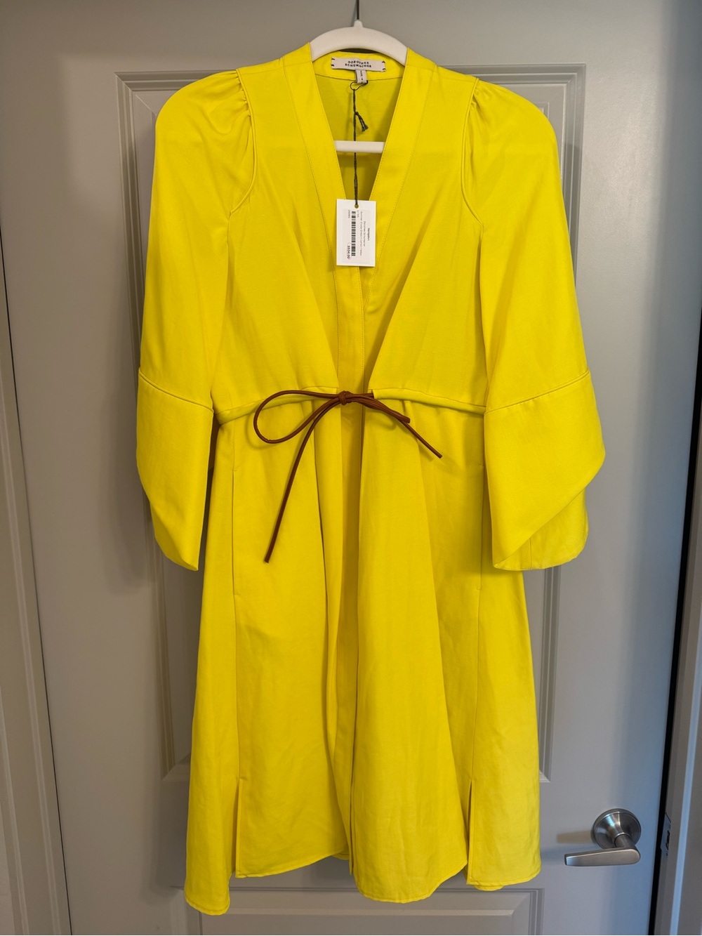 Bright Yellow Tie-Waist Dress